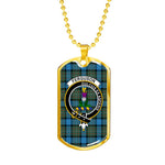 Ferguson Ancient Scottish Clan Tartan Military Dog Tag Necklace Jewelry