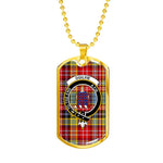 Ogilvie Of Airlie Ancient Scottish Clan Tartan Military Dog Tag Necklace Jewelry