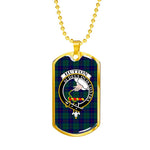 Hutton Scottish Clan Tartan Military Dog Tag Necklace Jewelry