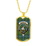 MacMillan Hunting Ancient Scottish Clan Tartan Military Dog Tag Necklace Jewelry