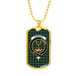 Gordon Scottish Clan Tartan Military Dog Tag Necklace Jewelry