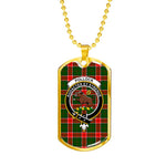 Pollock Scottish Clan Tartan Military Dog Tag Necklace Jewelry
