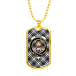 Menzies Scottish Clan Tartan Military Dog Tag Necklace Jewelry