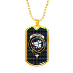Galbraith Modern Scottish Clan Tartan Military Dog Tag Necklace Jewelry