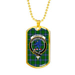 Forsyth Scottish Clan Tartan Military Dog Tag Necklace Jewelry