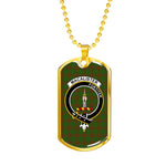 MacAlister Of Glenbarr Hunting Scottish Clan Tartan Military Dog Tag Necklace Jewelry