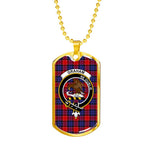 Graham Of Menteith Red Scottish Clan Tartan Military Dog Tag Necklace Jewelry
