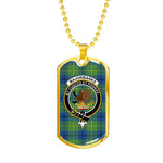 Majoribanks Ancient Scottish Clan Tartan Military Dog Tag Necklace Jewelry