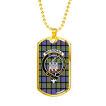 MacDonald Clan Ranald Ancient Scottish Clan Tartan Military Dog Tag Necklace Jewelry