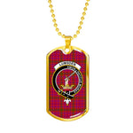 Lumsden Of Clova Scottish Clan Tartan Military Dog Tag Necklace Jewelry