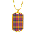 Jacobite Scottish Clan Tartan Military Dog Tag Necklace Jewelry