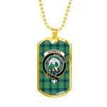 Kennedy Ancient Scottish Clan Tartan Military Dog Tag Necklace Jewelry