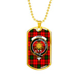 Kerr Modern Scottish Clan Tartan Military Dog Tag Necklace Jewelry