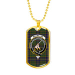 MacMillan Hunting Modern Scottish Clan Tartan Military Dog Tag Necklace Jewelry