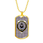 Hannay Scottish Clan Tartan Military Dog Tag Necklace Jewelry