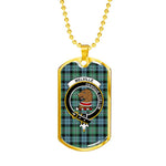 Melville Ancient Scottish Clan Tartan Military Dog Tag Necklace Jewelry