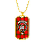MacDonald Clan Ranald Of Sleat Scottish Clan Tartan Military Dog Tag Necklace Jewelry