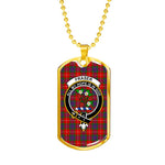Fraser Scottish Clan Tartan Military Dog Tag Necklace Jewelry