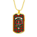 Erskine Scottish Clan Tartan Military Dog Tag Necklace Jewelry