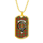 MacDougall Garthland Of Lochcarron Scottish Clan Tartan Military Dog Tag Necklace Jewelry