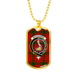 MacQuarrie Scottish Clan Tartan Military Dog Tag Necklace Jewelry