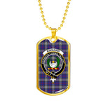 Kinnaird Scottish Clan Tartan Military Dog Tag Necklace Jewelry