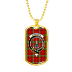 Morrison Red Modern Scottish Clan Tartan Military Dog Tag Necklace Jewelry