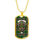 Gray Scottish Clan Tartan Military Dog Tag Necklace Jewelry
