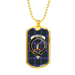 Guthrie Modern Scottish Clan Tartan Military Dog Tag Necklace Jewelry
