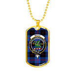 Maule Modern Scottish Clan Tartan Military Dog Tag Necklace Jewelry