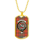 MacDougall Ancient Scottish Clan Tartan Military Dog Tag Necklace Jewelry