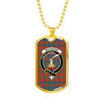 Matheson Ancient Scottish Clan Tartan Military Dog Tag Necklace Jewelry
