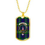 MacIntyre Hunting Modern Scottish Clan Tartan Military Dog Tag Necklace Jewelry