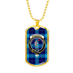 McKerrell Blue Scottish Clan Tartan Military Dog Tag Necklace Jewelry