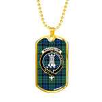 MacCallum Ancient Scottish Clan Tartan Military Dog Tag Necklace Jewelry