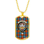MacLachlan Ancient Scottish Clan Tartan Military Dog Tag Necklace Jewelry