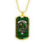 Kinloch Scottish Clan Tartan Military Dog Tag Necklace Jewelry