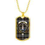 MacKay Weathered Scottish Clan Tartan Military Dog Tag Necklace Jewelry