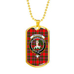 Paterson Red Scottish Clan Tartan Military Dog Tag Necklace Jewelry