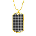 Grey Douglas Scottish Clan Tartan Military Dog Tag Necklace Jewelry