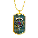Ogilvie Hunting Ancient Scottish Clan Tartan Military Dog Tag Necklace Jewelry