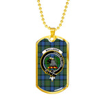 MacLaren Ancient Scottish Clan Tartan Military Dog Tag Necklace Jewelry
