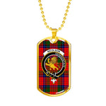 Nicolson Modern Scottish Clan Tartan Military Dog Tag Necklace Jewelry