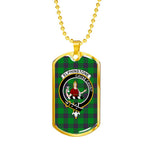 Elphinstone Hunting Scottish Clan Tartan Military Dog Tag Necklace Jewelry