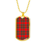 MacBean Modern Scottish Clan Tartan Military Dog Tag Necklace Jewelry