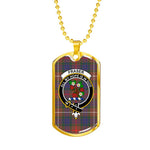 Fraser Hunting Modern Scottish Clan Tartan Military Dog Tag Necklace Jewelry