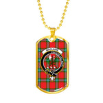 MacLaine Of Lochbuie Scottish Clan Tartan Military Dog Tag Necklace Jewelry