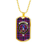 Montgomery Modern Scottish Clan Tartan Military Dog Tag Necklace Jewelry