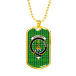 Galloway Hunting Scottish Clan Tartan Military Dog Tag Necklace Jewelry
