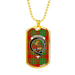 MacGregor Modern Scottish Clan Tartan Military Dog Tag Necklace Jewelry